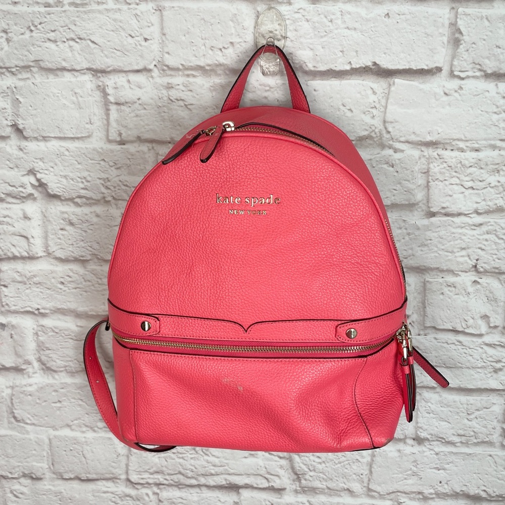 Kate Spade Day Pack Medium Coral Leather Backpack